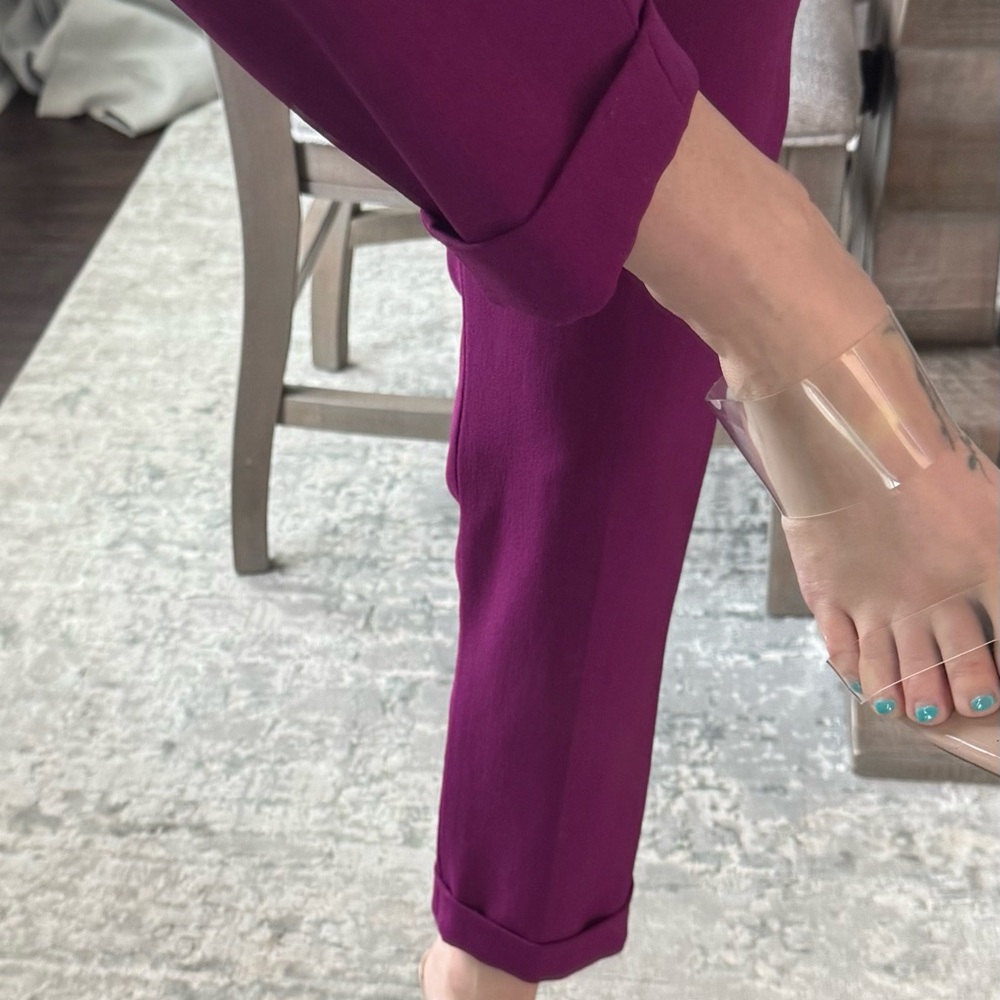 Deep Purple Women's Purple Dark Magenta Undertone Work Office Trouser Pants - Picture 7 of 16